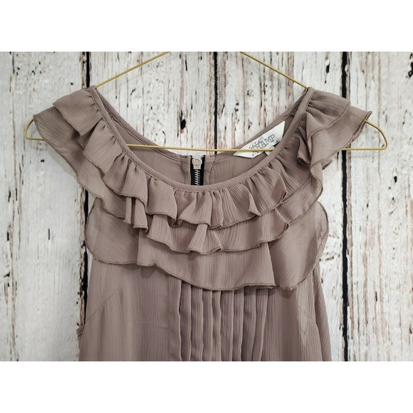 Tramp Designer Women's Small Tuxedo Pleat Ruffle Blouse Tank Top Chic Elegant - Picture 2 of 7